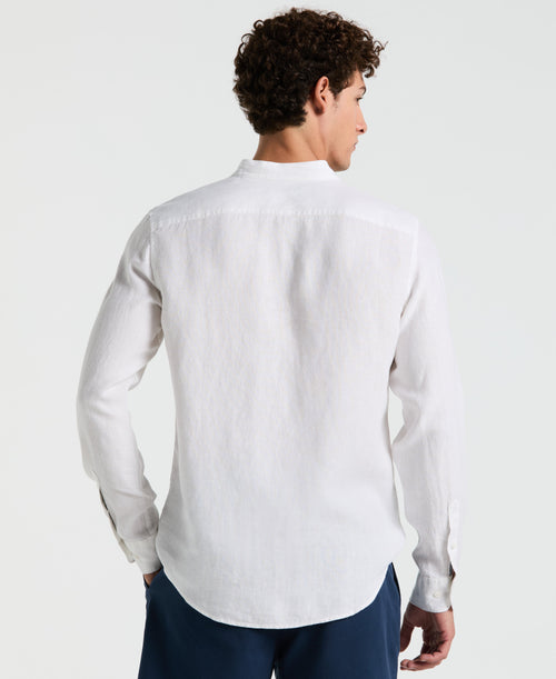 Delave Linen Mandarin Collar Shirt