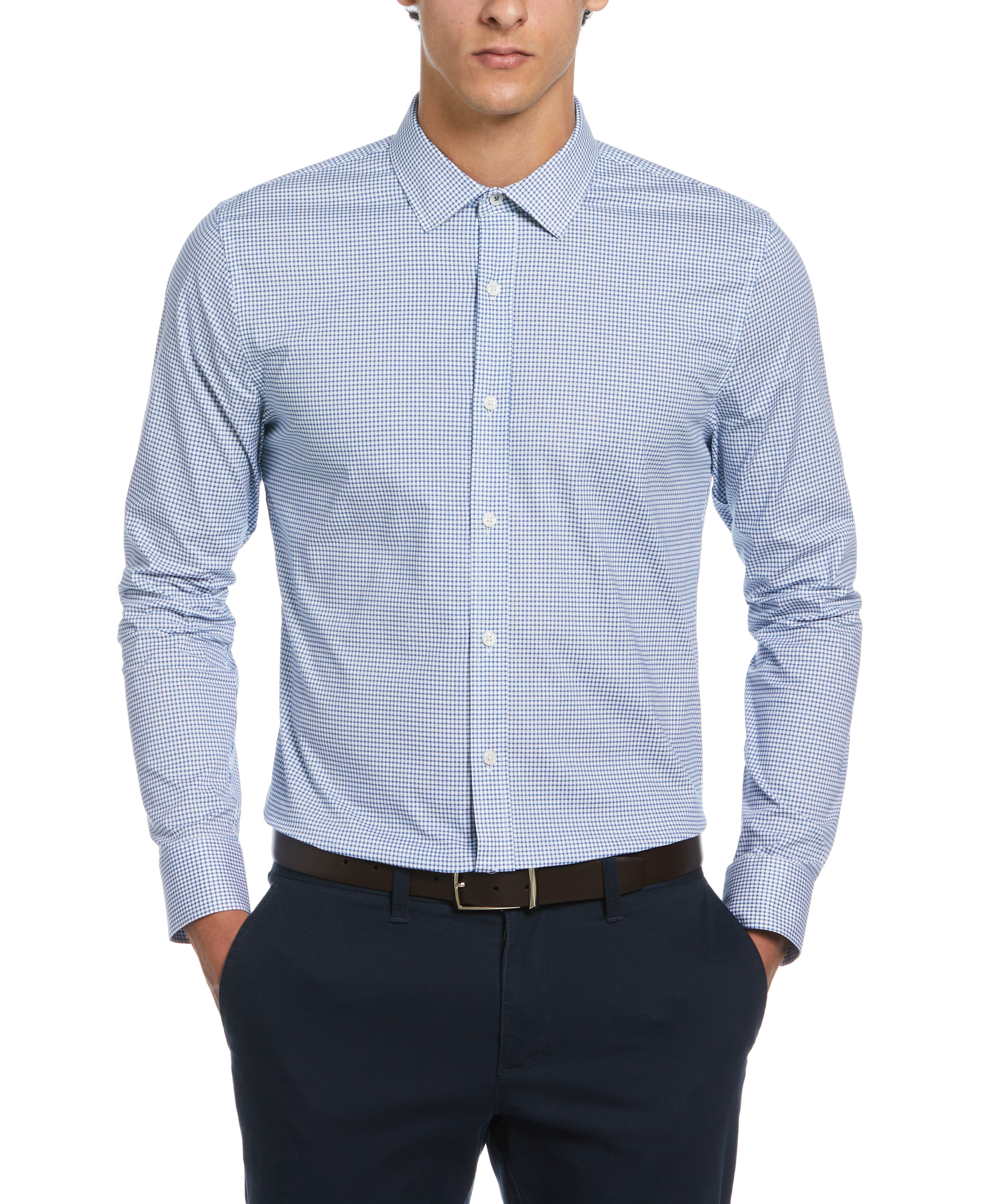 Micro Check Print Dress Shirt