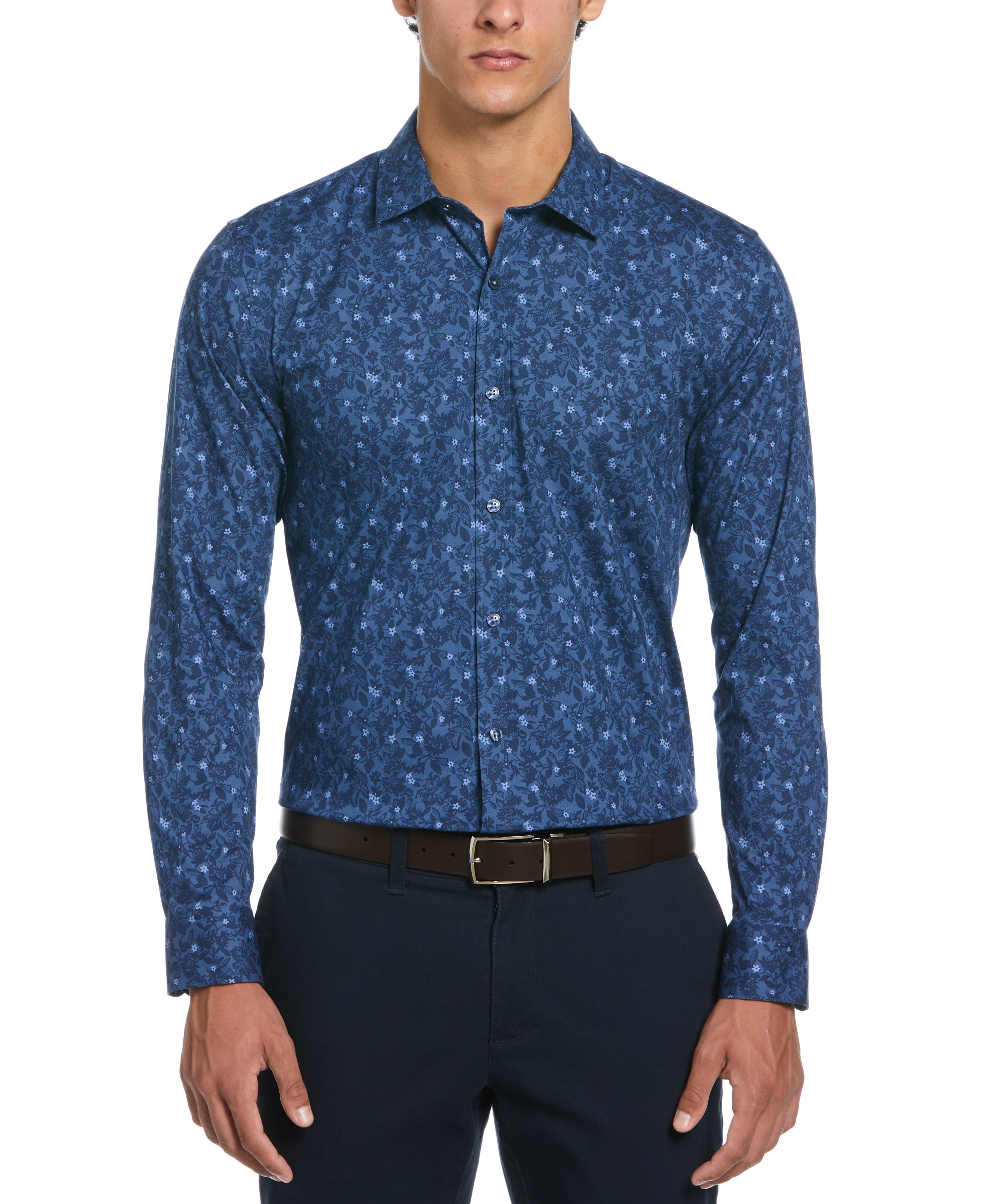 Night Floral Print Dress Shirt